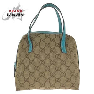 Gucci Handbag accessory Pouch Clutch vanity bag beige blue GG canvas leather
